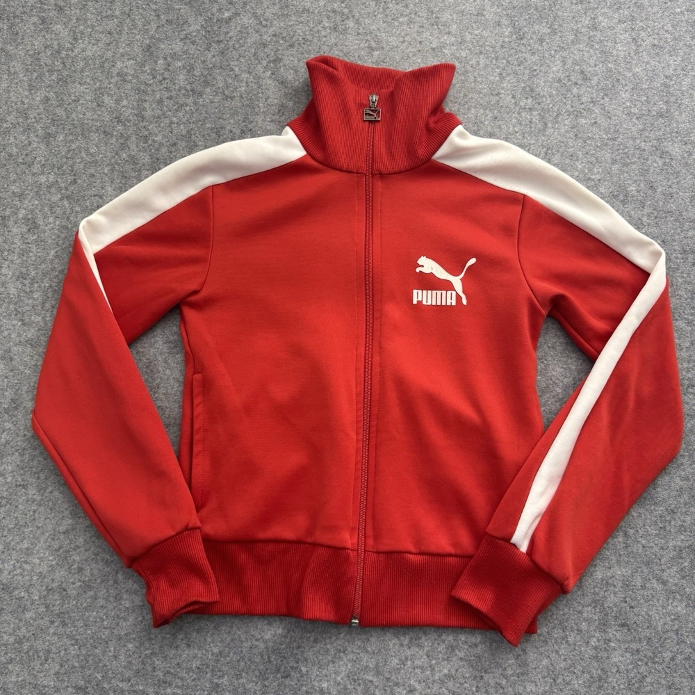 Puma Iconic T7 Track Jacket Red White Stripe Men's Size Small 530094-11
